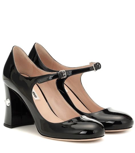 miu miu patent mary jane pumps|Black Patent Leather Mary Jane Shoes .